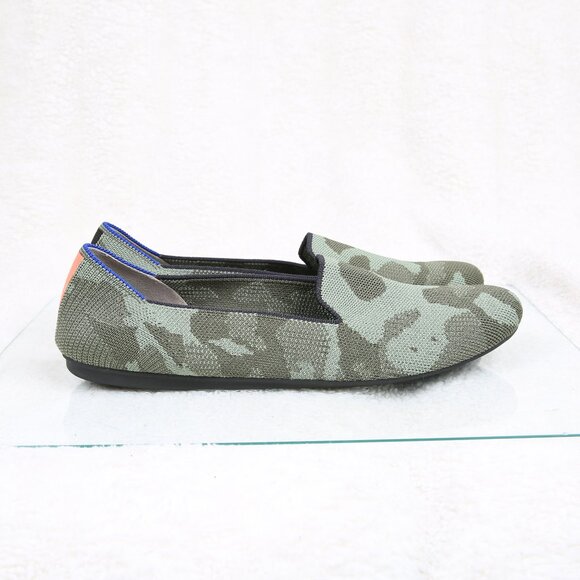 ROTHY'S Green Camo Loafers Classic Preppy - Picture 2 of 12